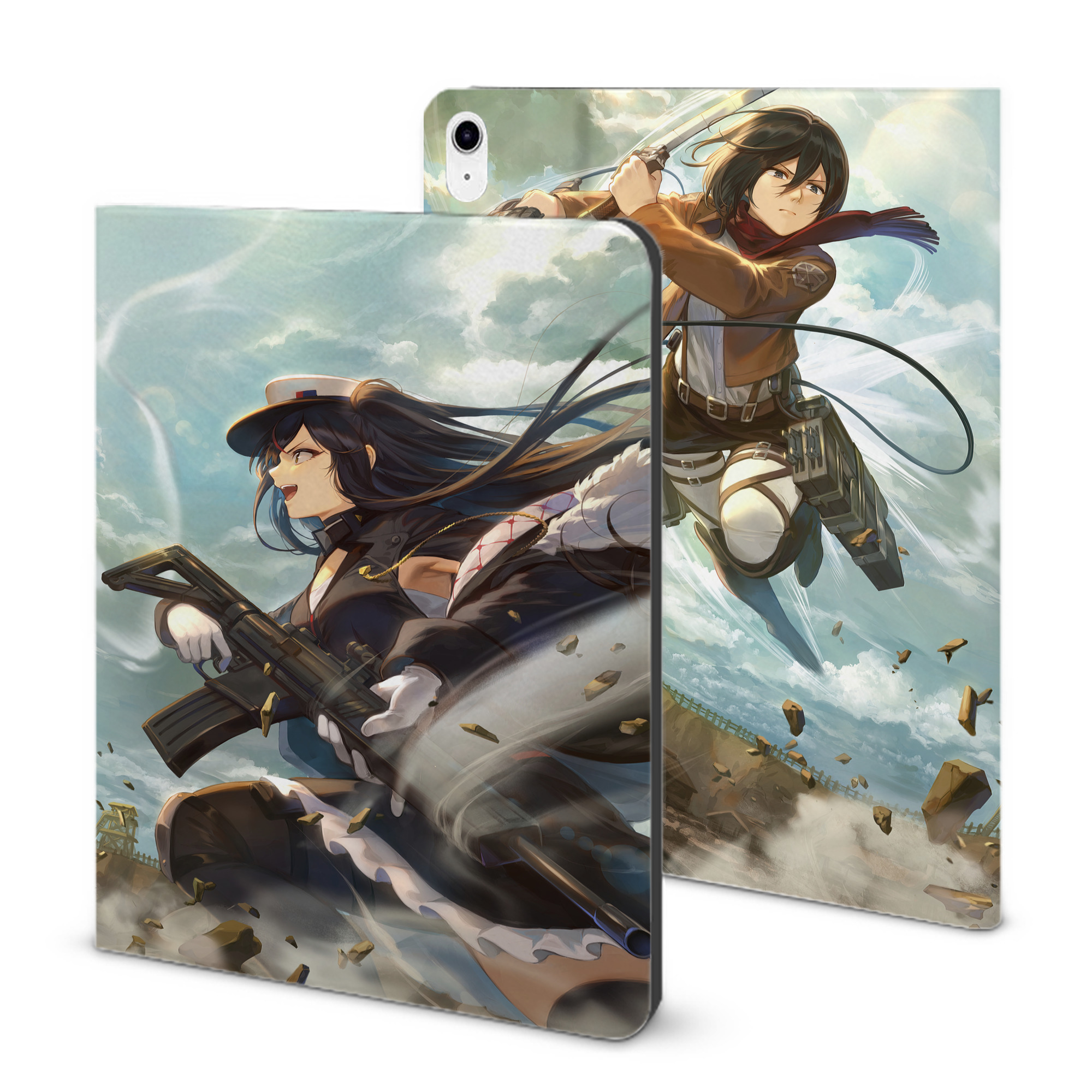 （画像用） 進撃の巨人 Attack on Titan IPad ケース ブック型 PUレザー TPU 耐衝撃 軽量 薄型 ペン収納なし 全面保護 IPad 各モデル対応